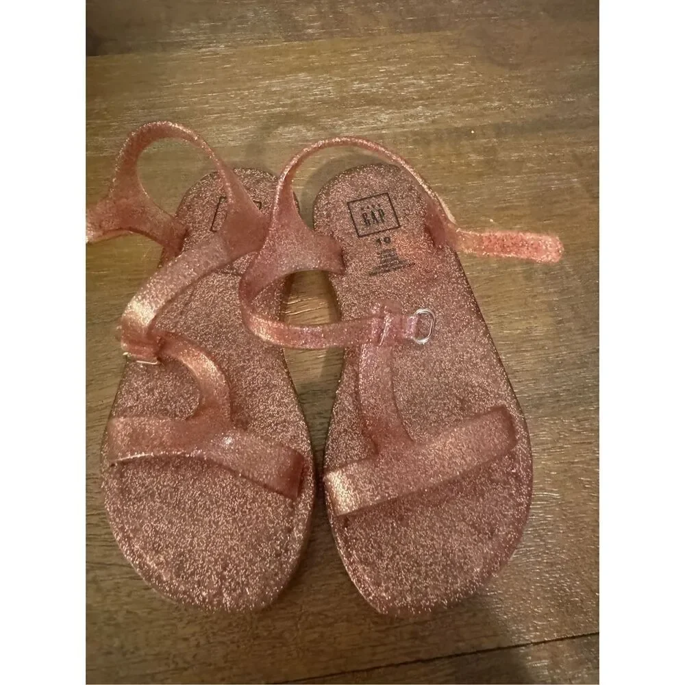 Gap pink glitter jelly sandals size 10